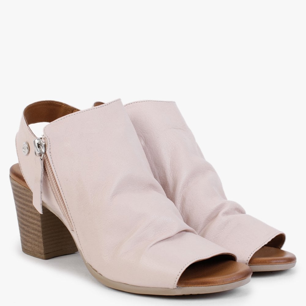 Laurina Nude Leather Heeled Sandals