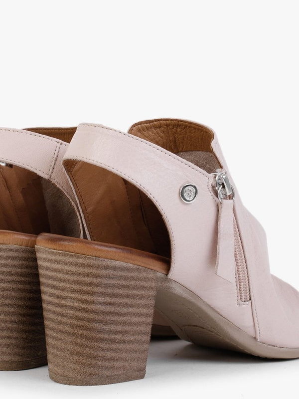 Laurina Nude Leather Heeled Sandals