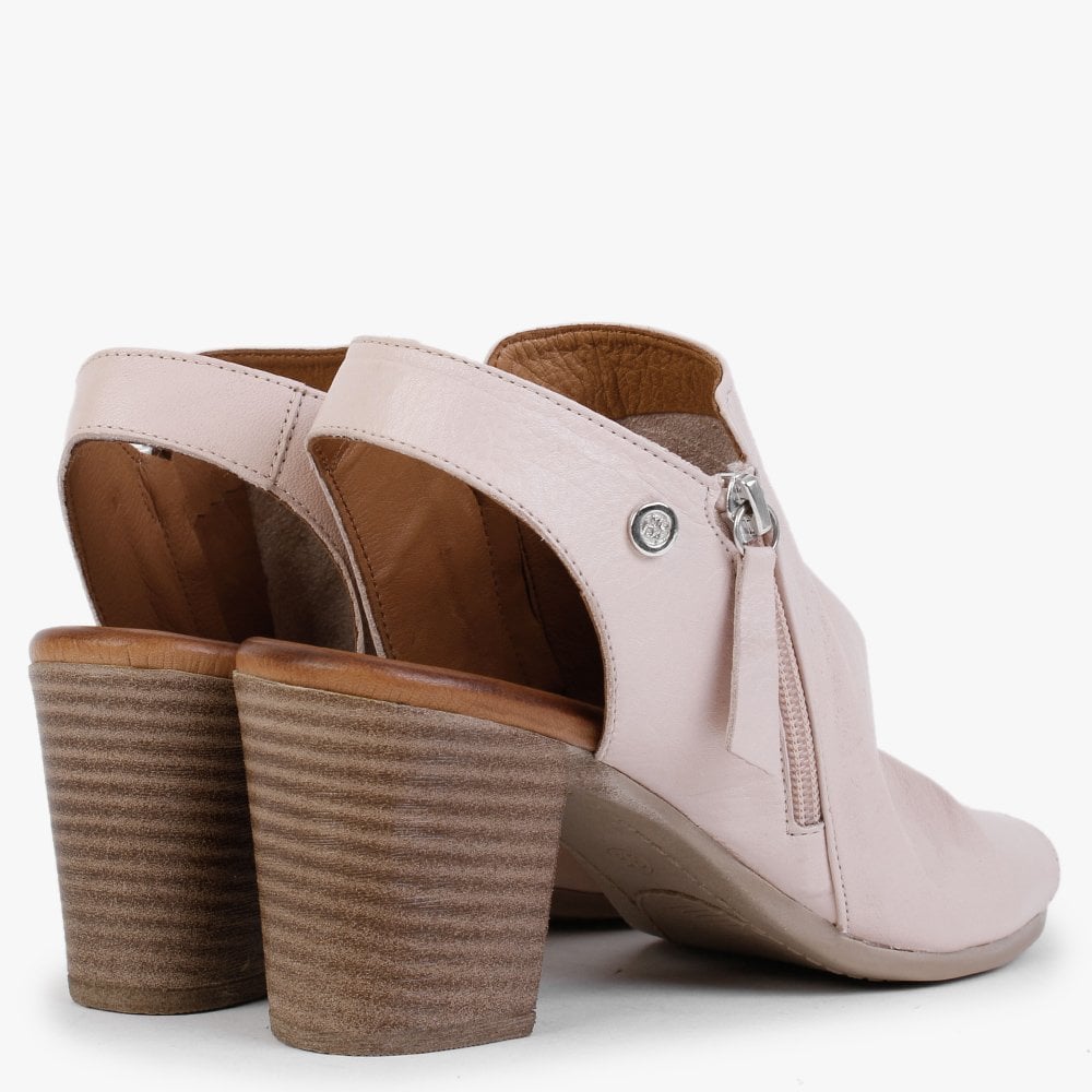 Laurina Nude Leather Heeled Sandals