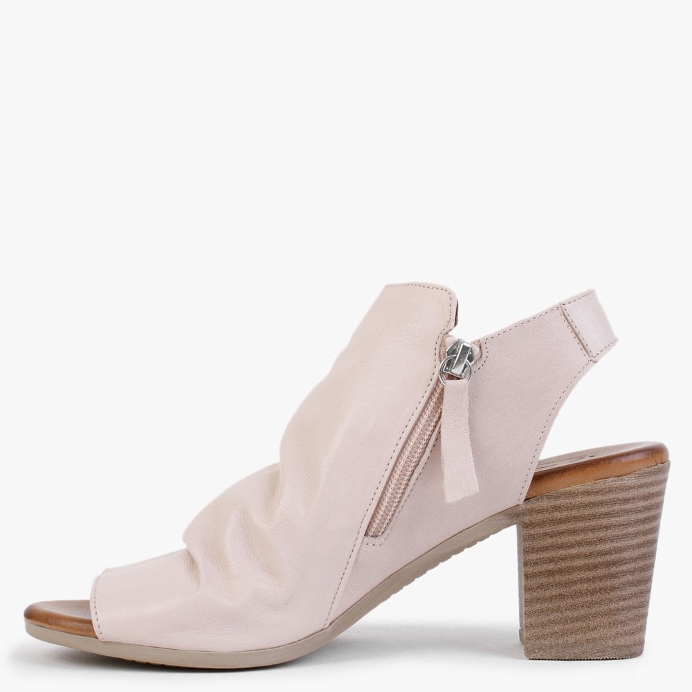 Laurina Nude Leather Heeled Sandals