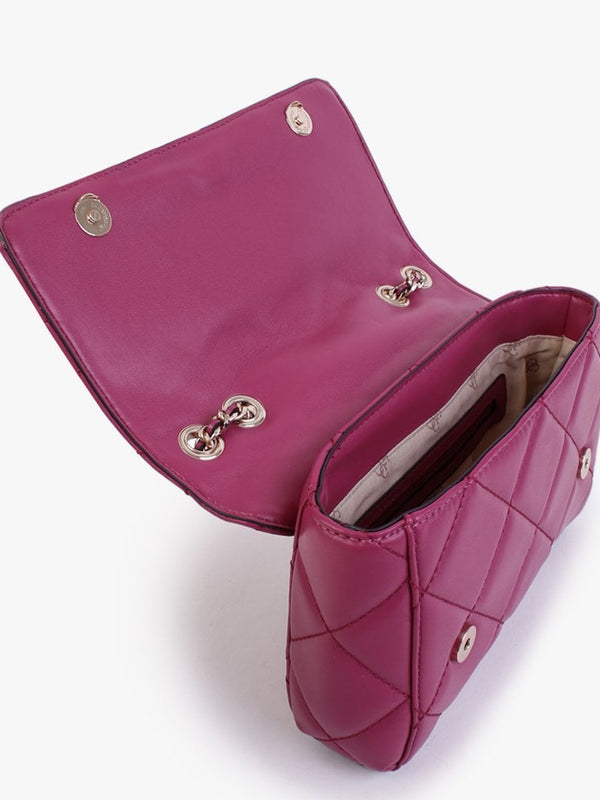 Helaina Quilted Fuchsia Cross-Body Bag