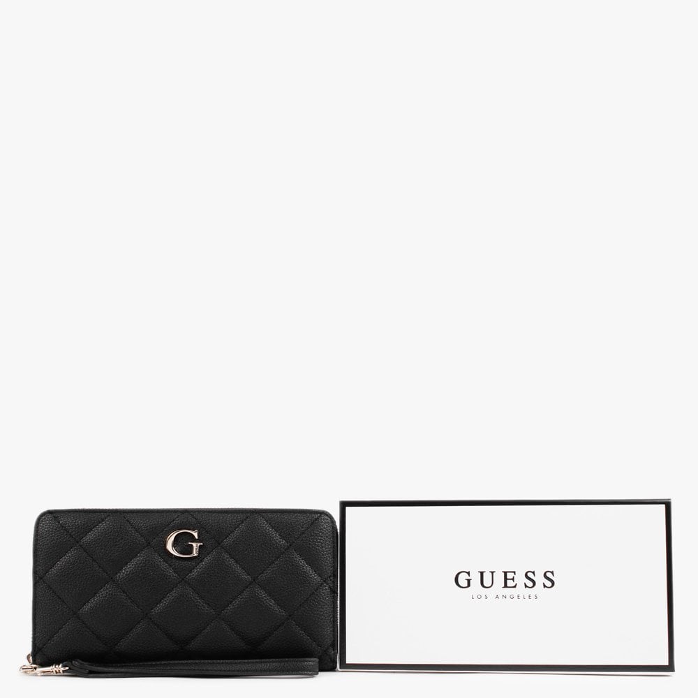 Gillian Cheque Quilted Black Organizer Wallet