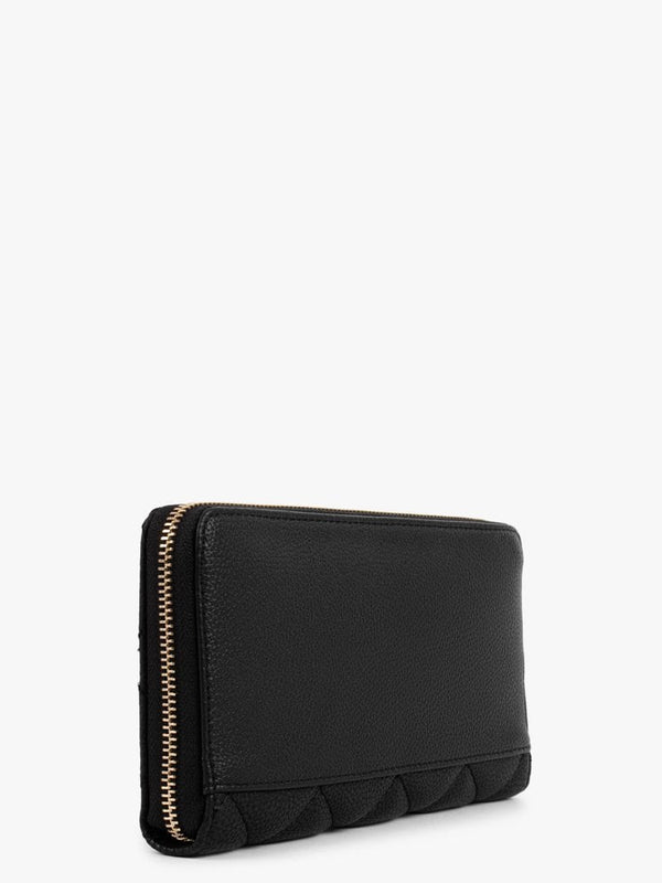 Gillian Cheque Quilted Black Organizer Wallet
