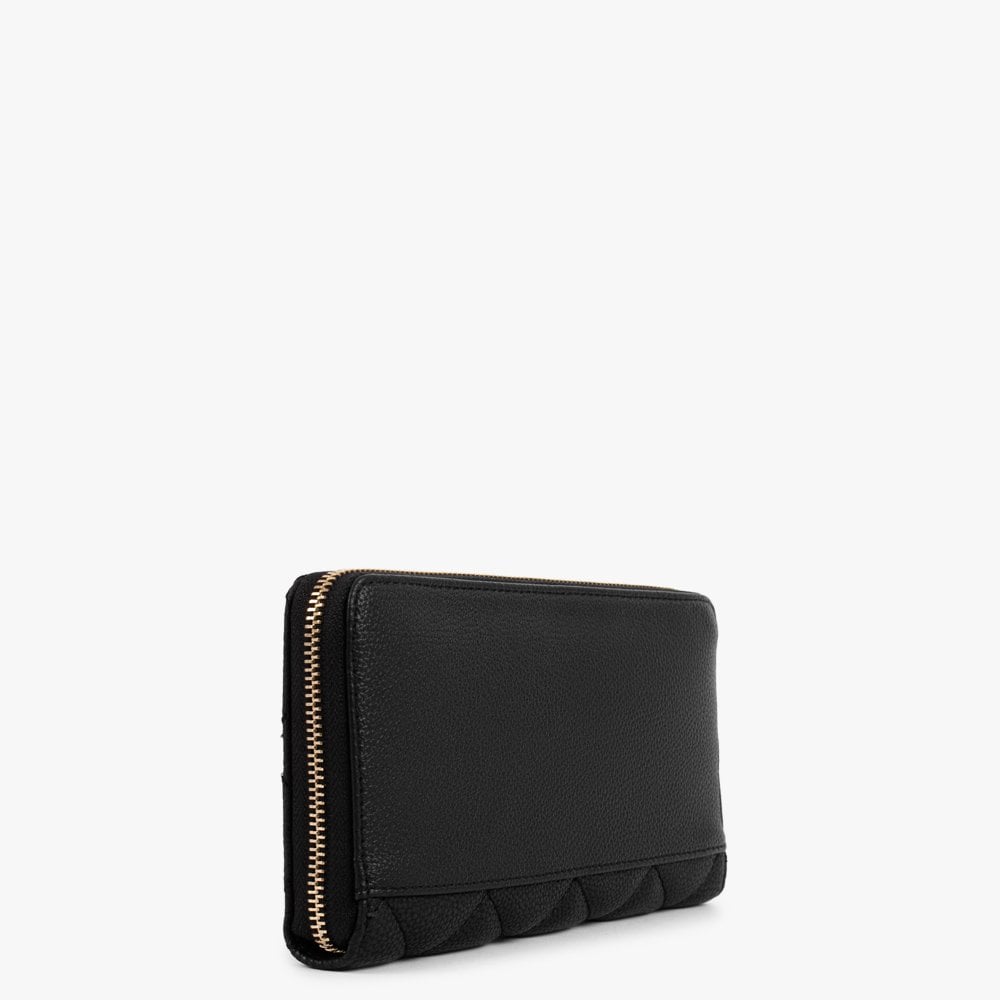 Gillian Cheque Quilted Black Organizer Wallet