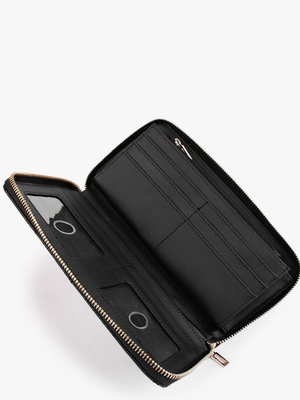 Gillian Cheque Quilted Black Organizer Wallet