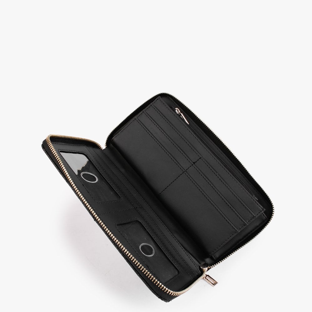 Gillian Cheque Quilted Black Organizer Wallet