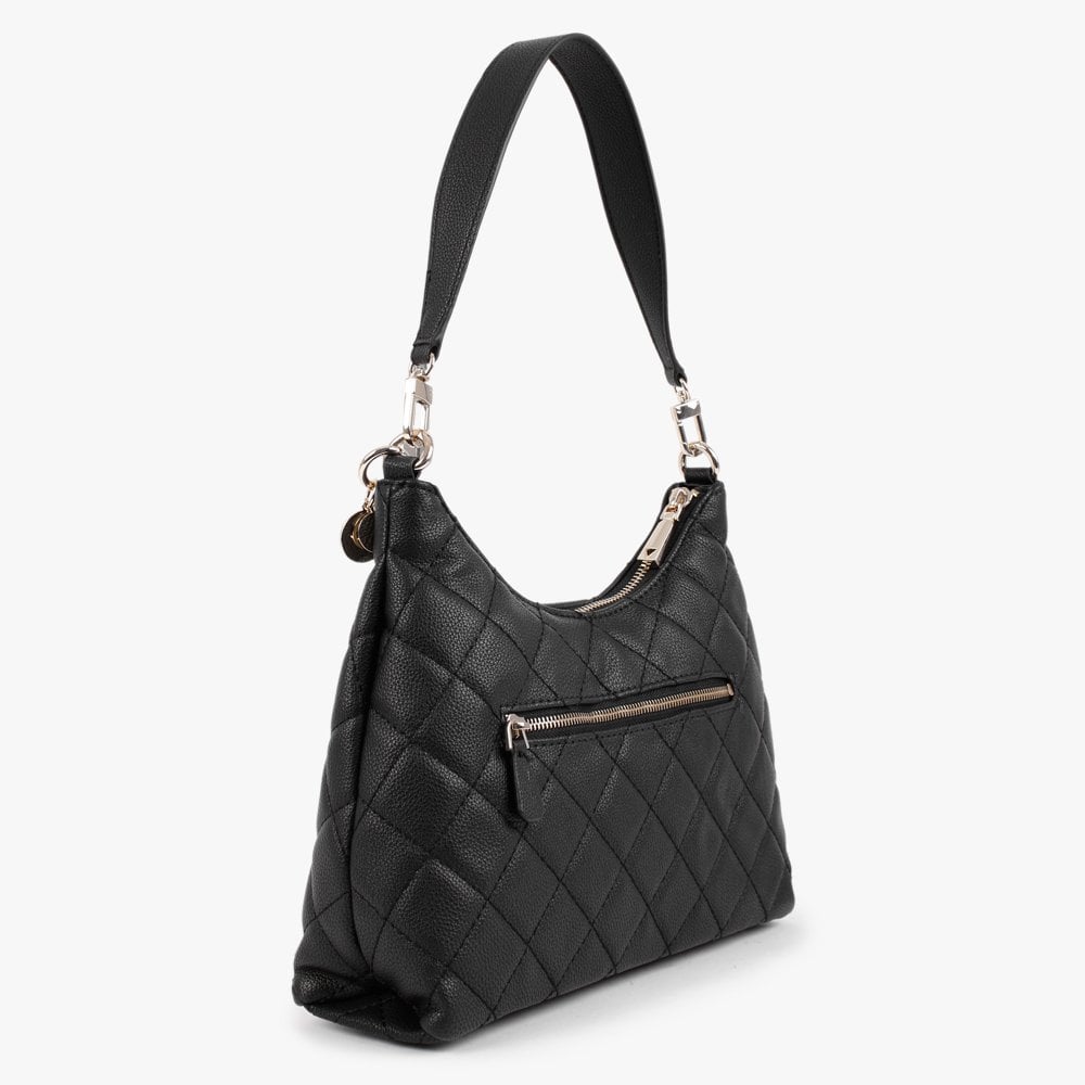 Gillian Quilted Black Hobo Bag