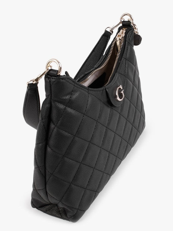 Gillian Quilted Black Hobo Bag
