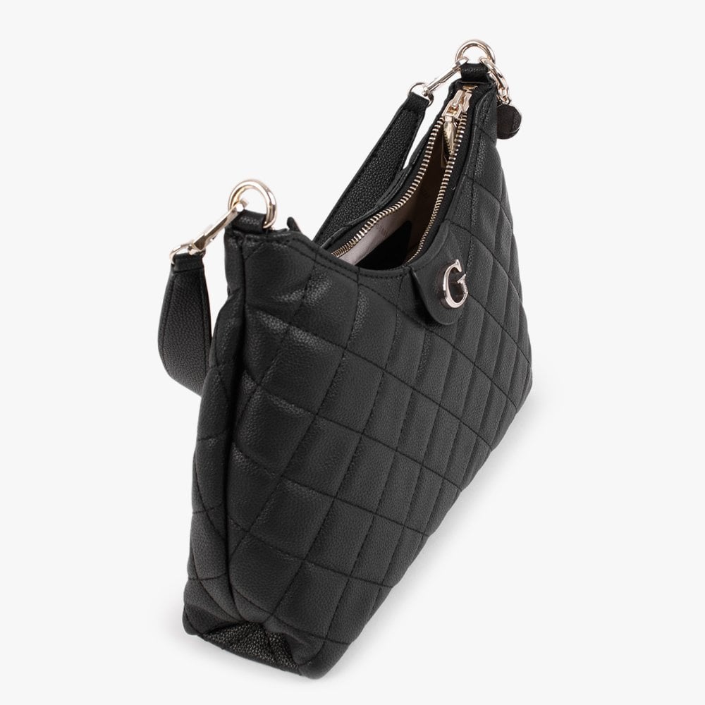 Gillian Quilted Black Hobo Bag