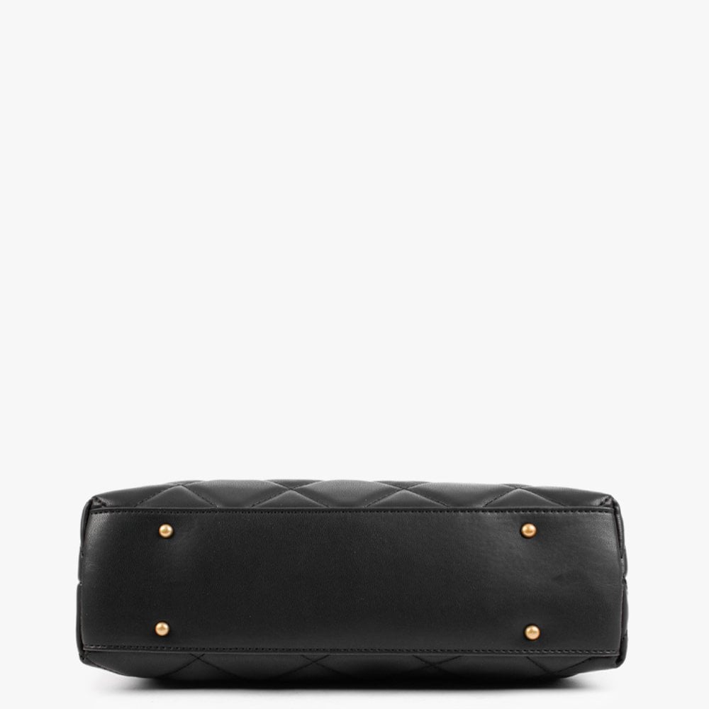 Cessily Girlfriend Quilted Black Shopper Bag