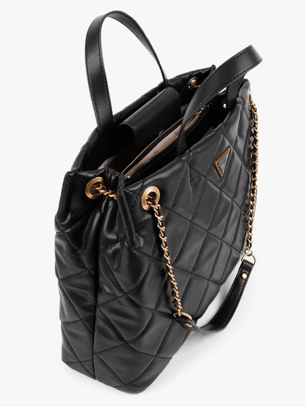 Cessily Girlfriend Quilted Black Shopper Bag