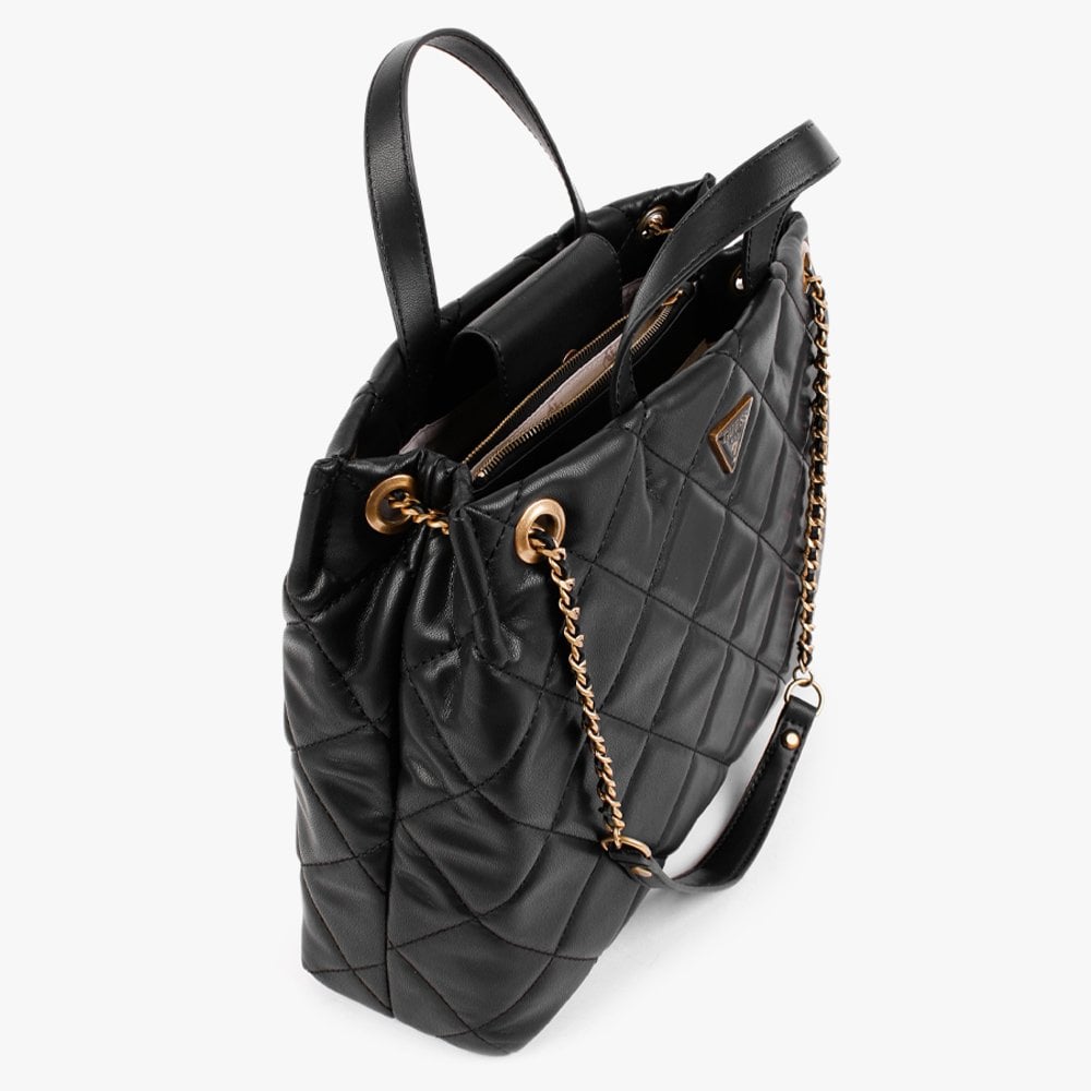 Cessily Girlfriend Quilted Black Shopper Bag
