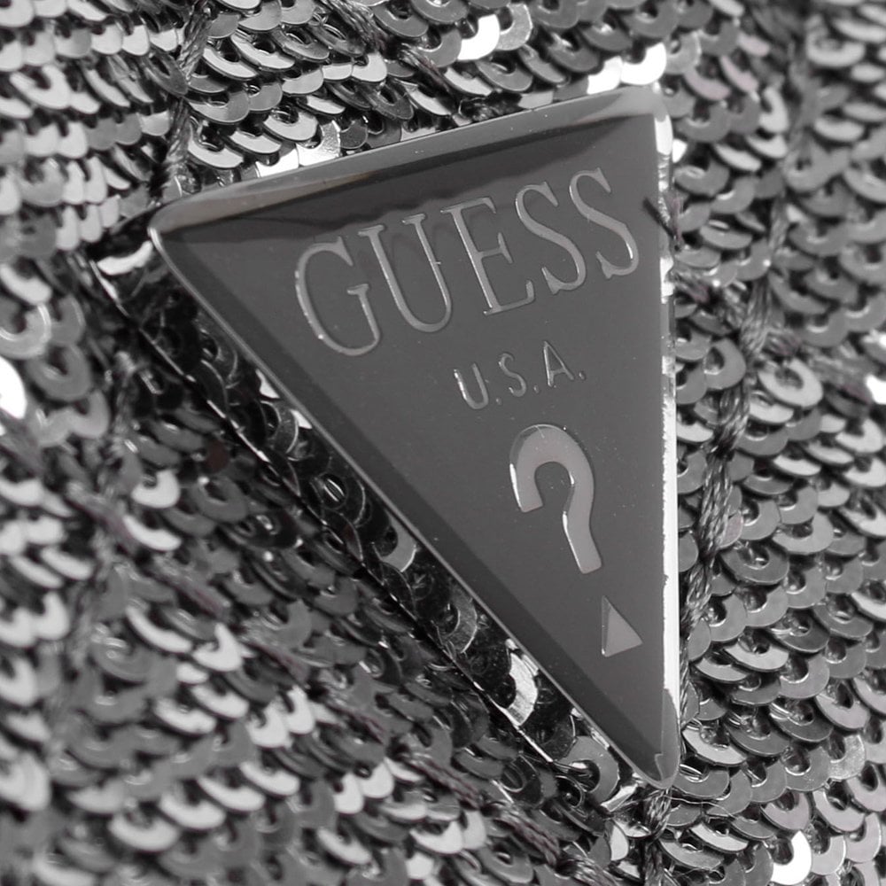 Micro Mini Cessily Sequin Pewter Shoulder Bag