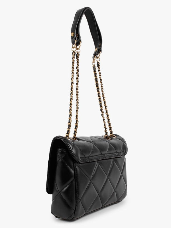Cessily Quilted Convertible Black Cross-Body Bag