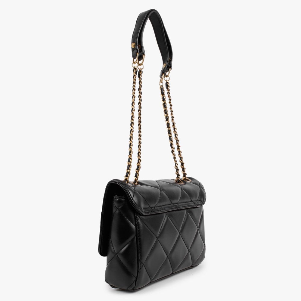 Cessily Quilted Convertible Black Cross-Body Bag