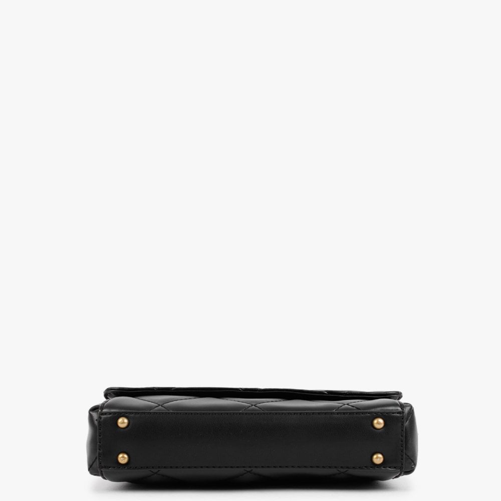 Cessily Quilted Convertible Black Cross-Body Bag