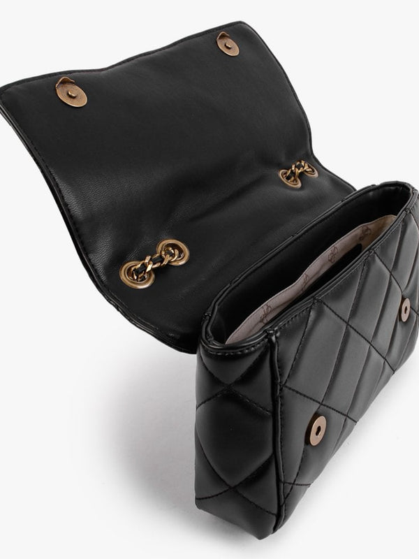 Cessily Quilted Convertible Black Cross-Body Bag