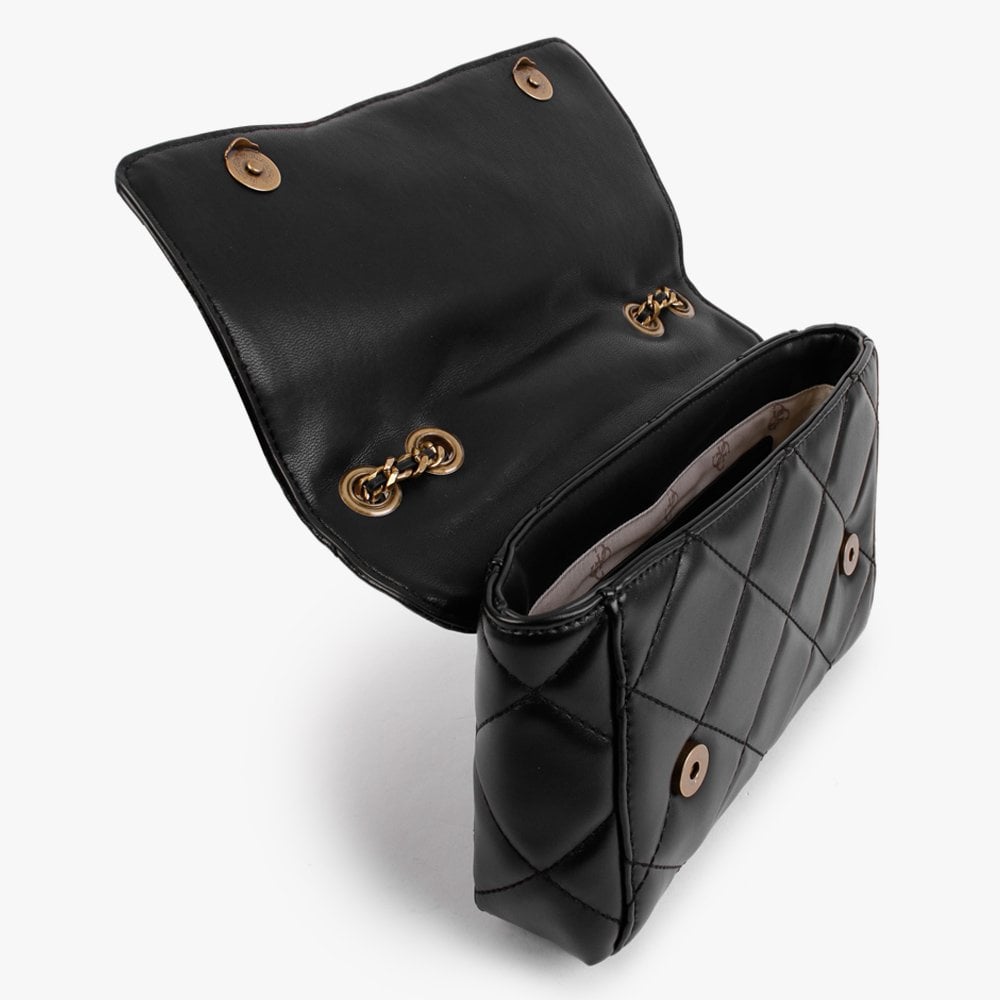 Cessily Quilted Convertible Black Cross-Body Bag