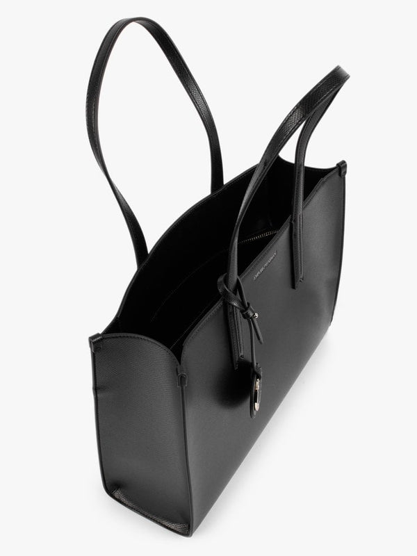 Frida II Black Textured Shopper Bag