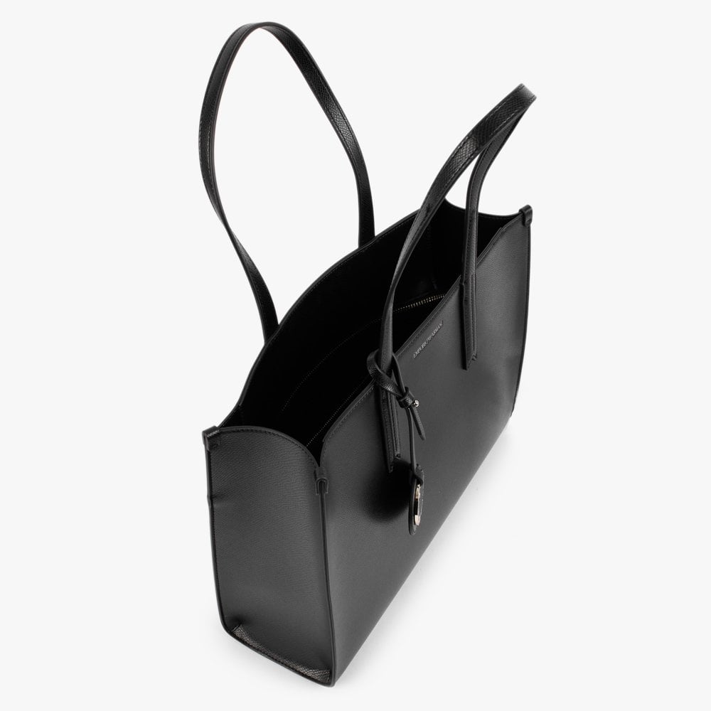 Frida II Black Textured Shopper Bag