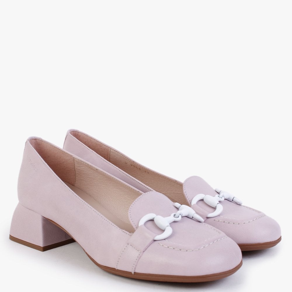Corda Purple Leather Heeled Loafers
