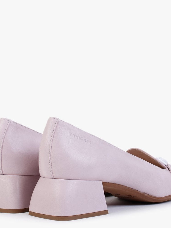 Corda Purple Leather Heeled Loafers