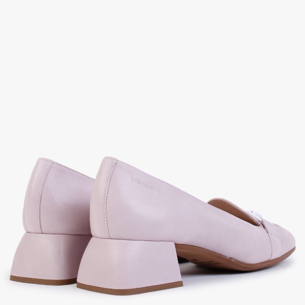 Corda Purple Leather Heeled Loafers