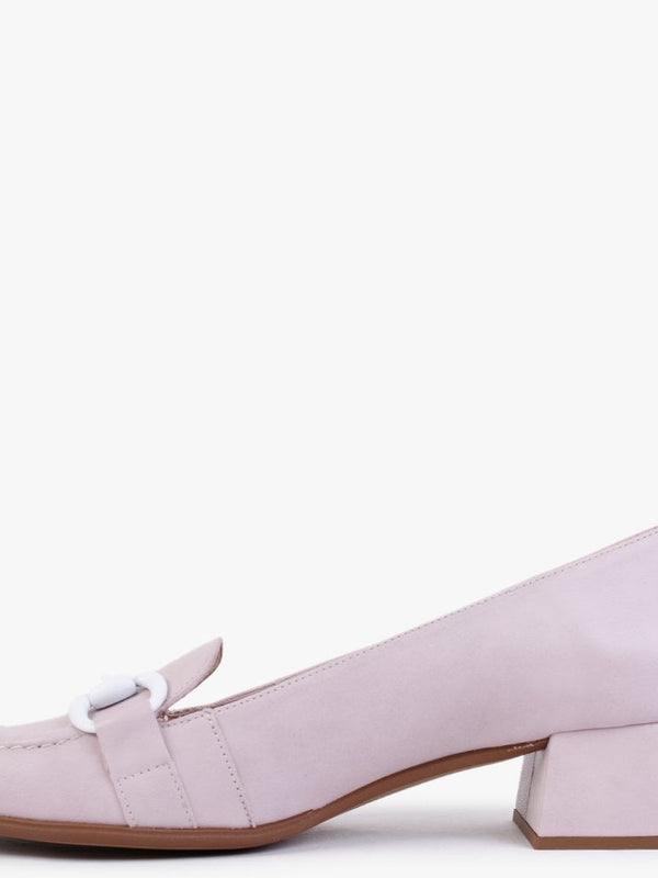 Corda Purple Leather Heeled Loafers