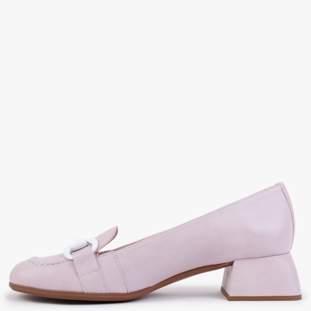 Corda Purple Leather Heeled Loafers