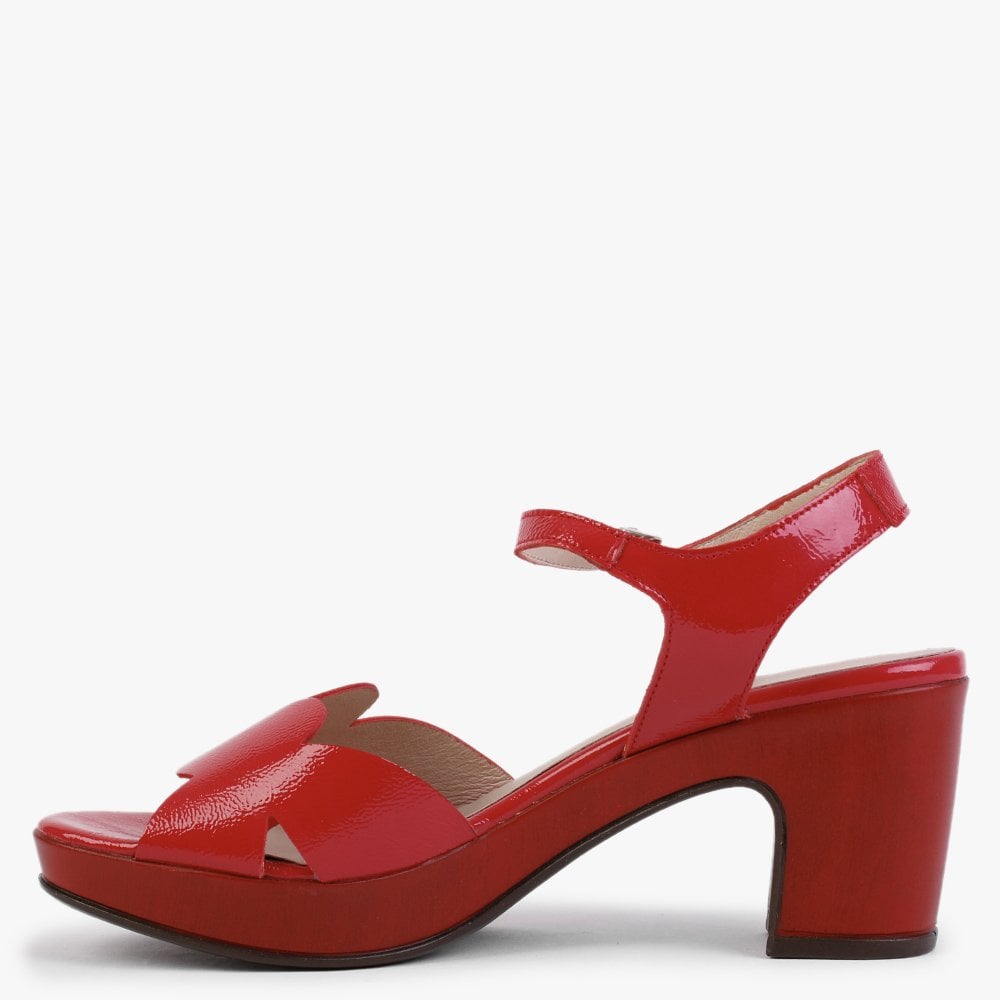 Fresco Red Patent Leather Heeled Sandals