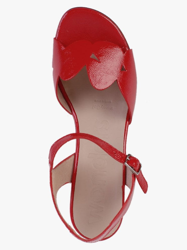 Fresco Red Patent Leather Heeled Sandals