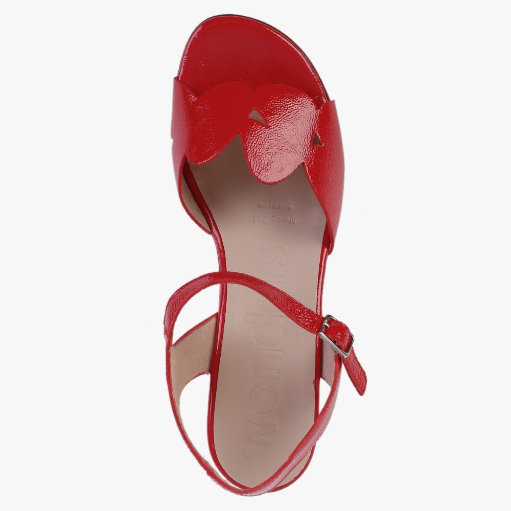 Fresco Red Patent Leather Heeled Sandals