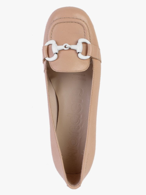Corda Pink Leather Heeled Loafers