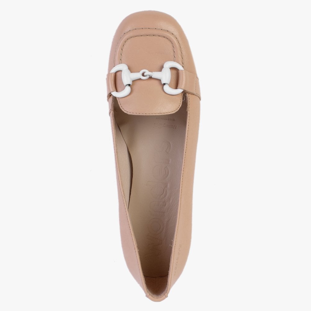 Corda Pink Leather Heeled Loafers