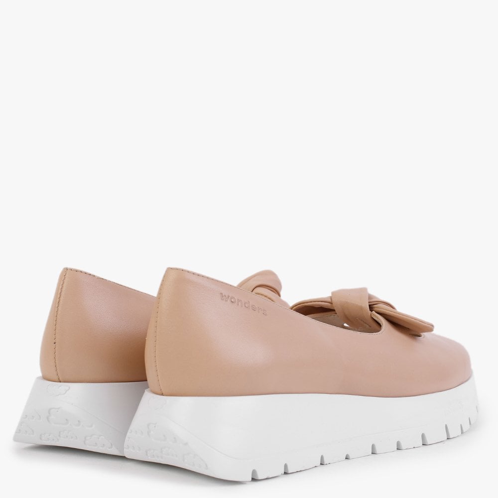 Interval Pink Leather Low Wedge Loafers
