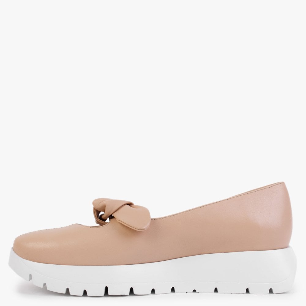 Interval Pink Leather Low Wedge Loafers