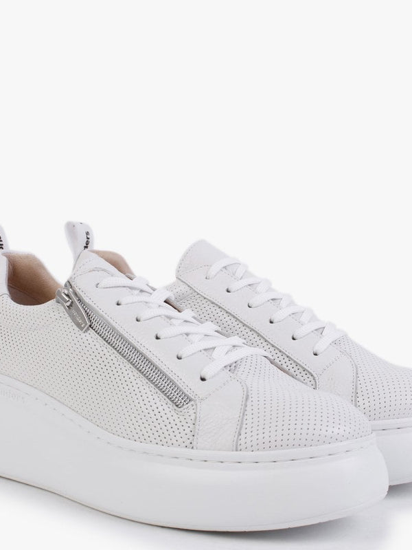 Chorus White Leather Flatform Trainers