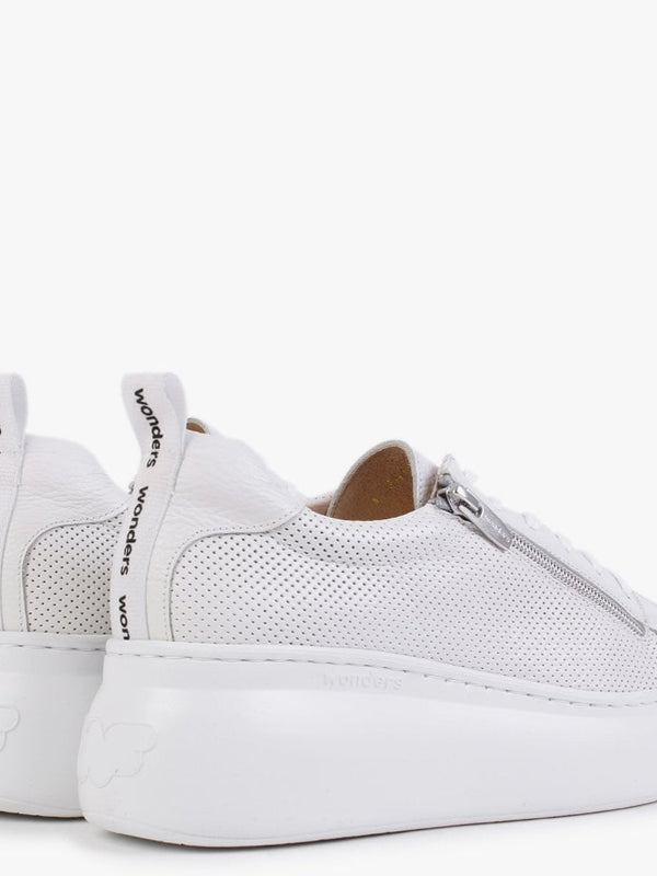 Chorus White Leather Flatform Trainers