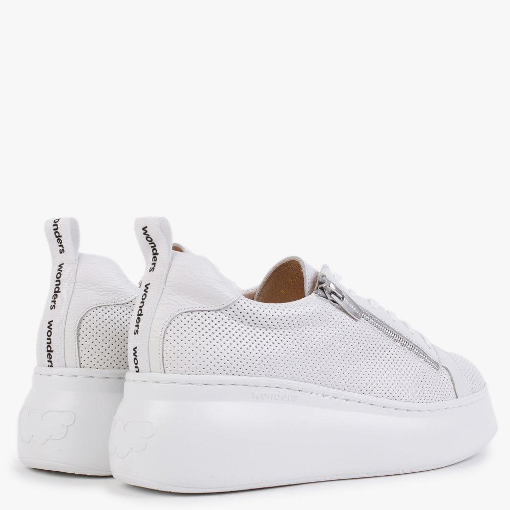 Chorus White Leather Flatform Trainers