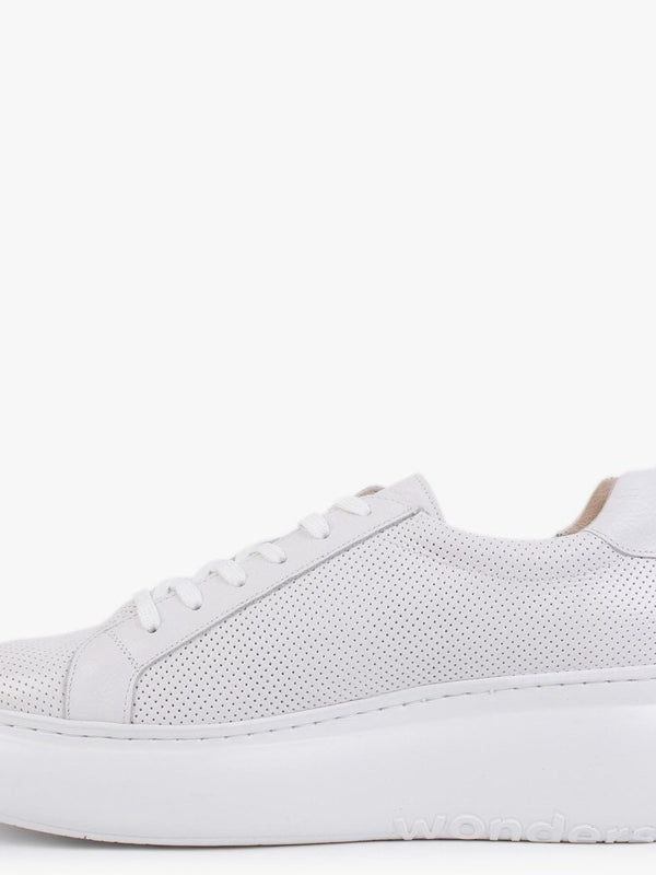Chorus White Leather Flatform Trainers