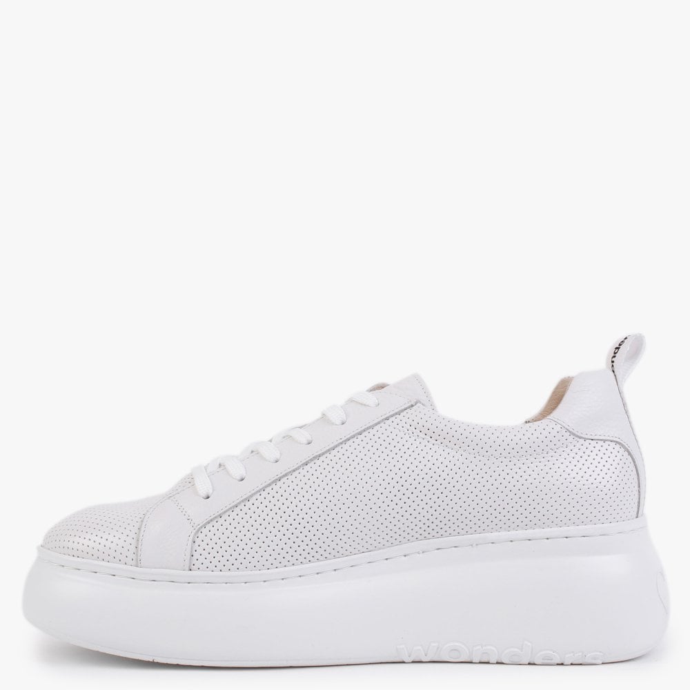 Chorus White Leather Flatform Trainers