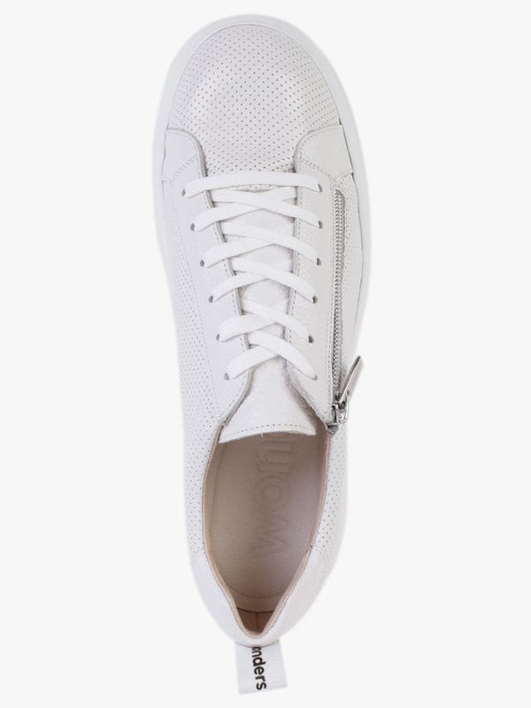 Chorus White Leather Flatform Trainers