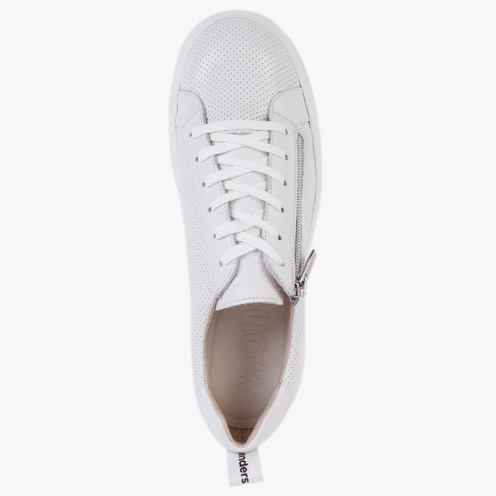 Chorus White Leather Flatform Trainers