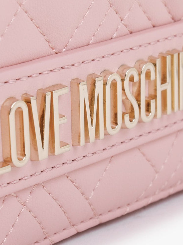 Diamond Quilt Flapover Pink Cross-Body Bag