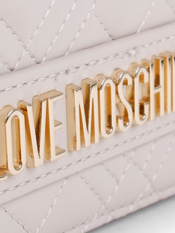 Diamond Quilt Flapover Cream Cross-Body Bag