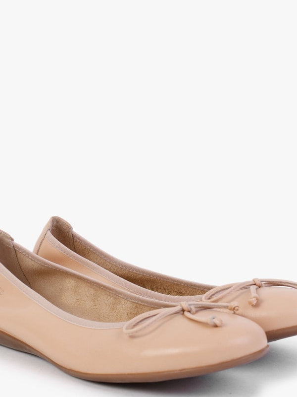 Tremolo Pink Leather Ballerina Pumps