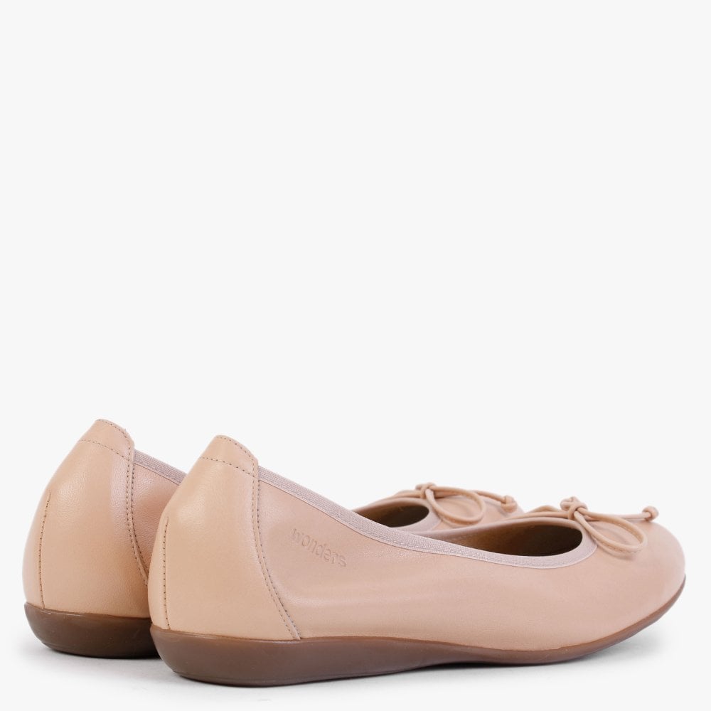 Tremolo Pink Leather Ballerina Pumps