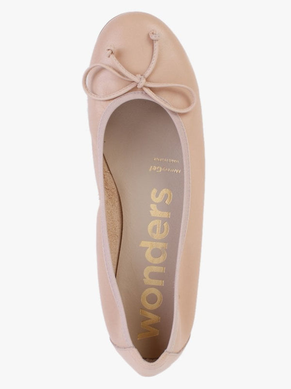 Tremolo Pink Leather Ballerina Pumps