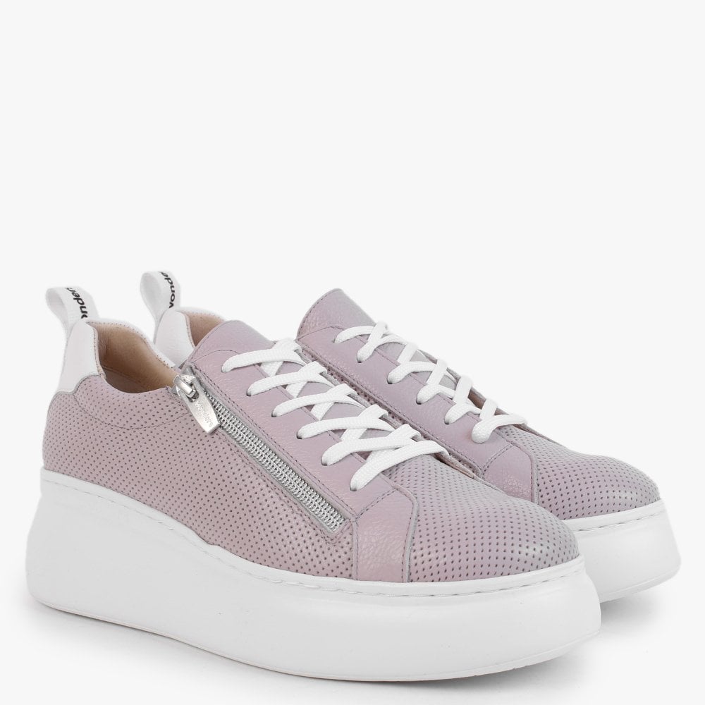 Chorus Purple Leather Flatform Trainers