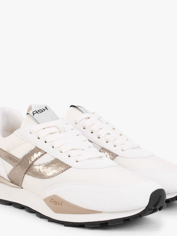 Spider 168 Chrome Free White Gold Suede Eco Trainers